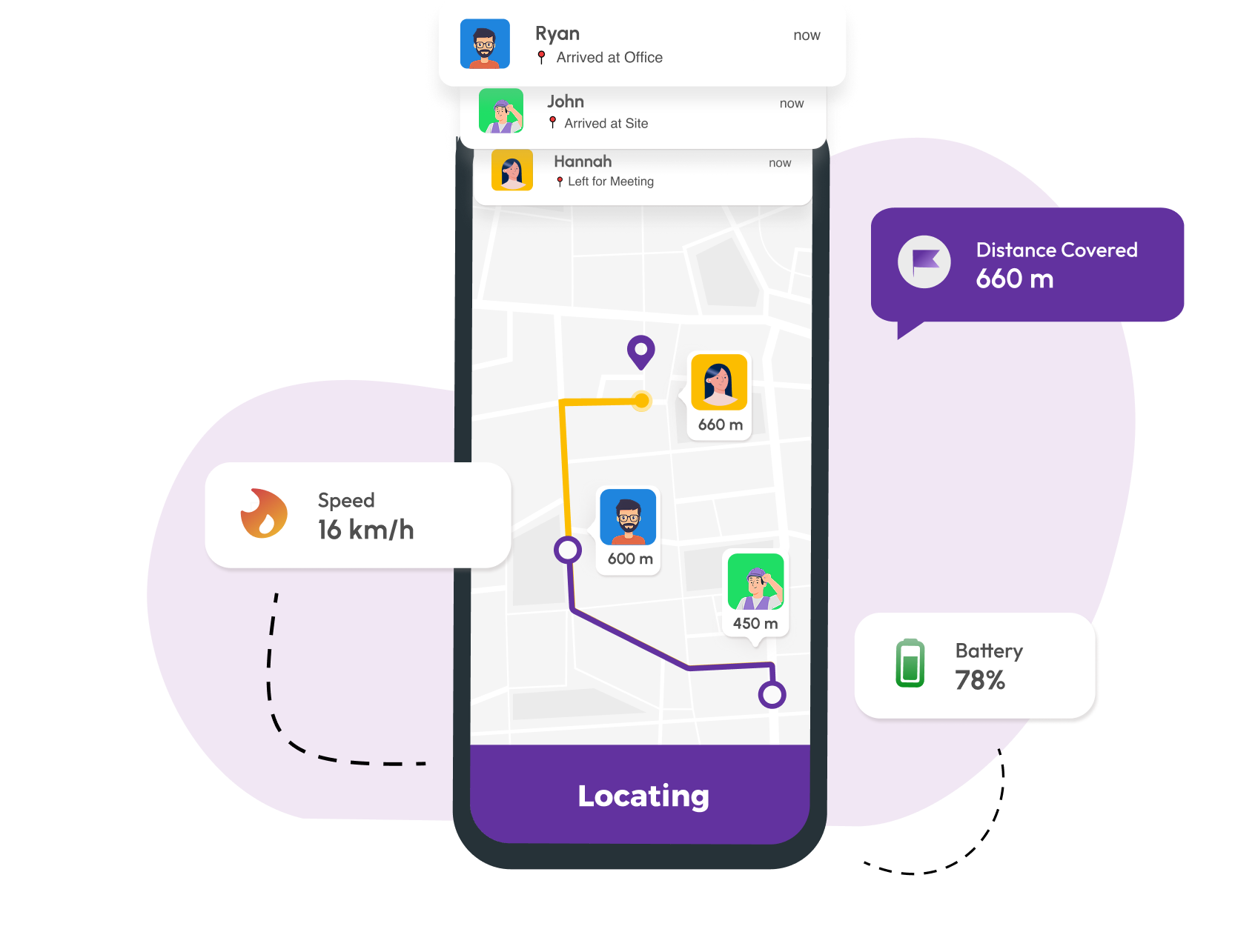App voor buitendienstbeheer op een mobiel apparaat